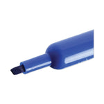 Chisel Tip Permanent Marker, Broad Chisel Tip, Blue, Dozen