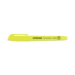 Pocket Highlighters, Fluorescent Yellow Ink, Chisel Tip, Yellow Barrel, Dozen