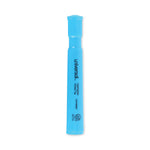 Desk Highlighters, Fluorescent Blue Ink, Chisel Tip, Blue Barrel, Dozen