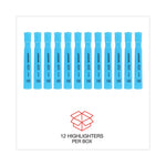 Desk Highlighters, Fluorescent Blue Ink, Chisel Tip, Blue Barrel, Dozen