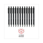 Ballpoint Pen, Retractable, Fine 0.7 Mm, Black Ink, Black Barrel, Dozen