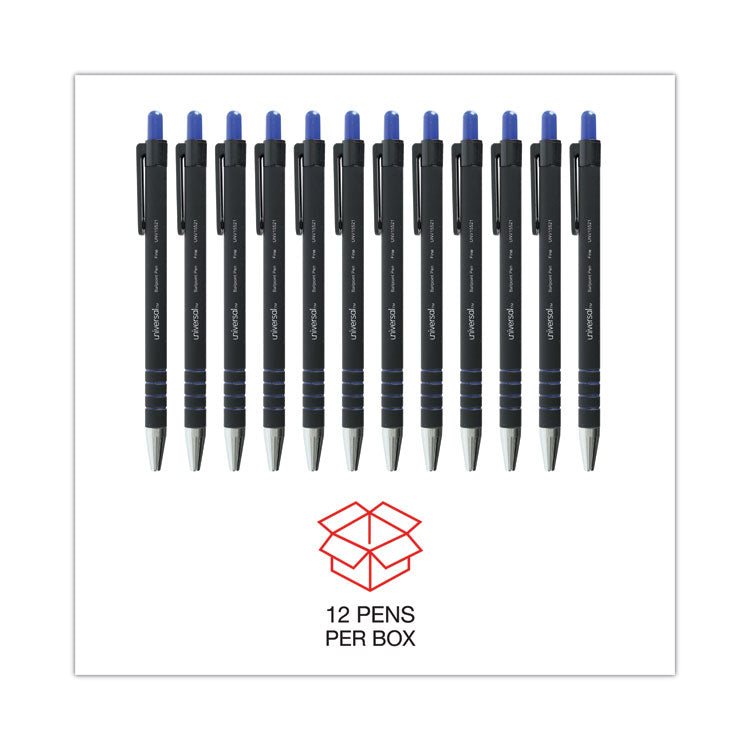 Ballpoint Pen, Retractable, Fine 0.7 Mm, Blue Ink, Blue Barrel, Dozen