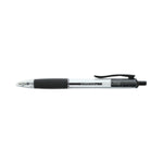 Comfort Grip Ballpoint Pen, Retractable, Medium 1 mm, Black Ink, Clear/Black Barrel, Dozen