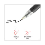 Comfort Grip Ballpoint Pen, Retractable, Medium 1 mm, Black Ink, Clear/Black Barrel, Dozen