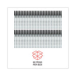 Ballpoint Pen Value Pack, Stick, Medium 1 mm, Black Ink, Gray/Black Barrel, 60/Pack