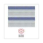 Ballpoint Pen Value Pack, Stick, Medium 1 mm, Blue Ink, Gray/Blue Barrel, 60/Pack