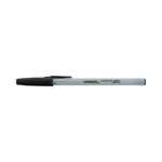 Ballpoint Pen, Stick, Medium 1 mm, Black Ink, Gray/Black Barrel, Dozen