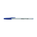 Ballpoint Pen, Stick, Medium 1 mm, Blue Ink, Gray/Blue Barrel, Dozen