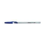 Ballpoint Pen, Stick, Medium 1 mm, Blue Ink, Gray/Blue Barrel, Dozen