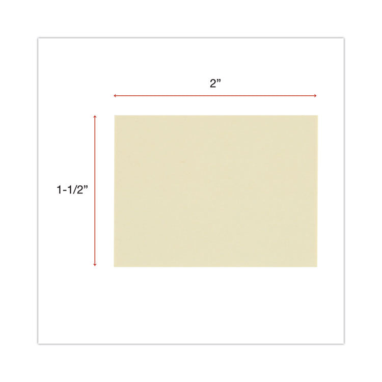 Recycled Self-Stick Note Pads, 1.5" x 2", Yellow, 100 Sheets/Pad, 12 Pads/Pack