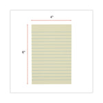 Recycled Self-Stick Note Pads, Note Ruled, 4" x 6", Yellow, 100 Sheets/Pad, 12 Pads/Pack