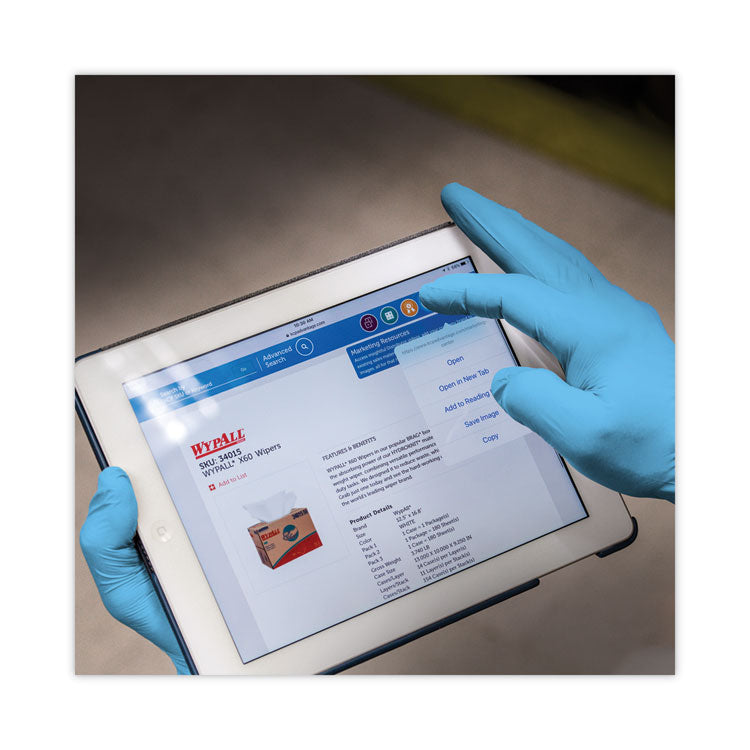 G10 Comfort Plus Blue Nitrile Gloves, Powder-Free, Large, 4 mil Thick, 9.5" Long, Light Blue, 100/Box