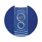 Cylinder Handheld Pencil Sharpener, Two-Hole, 1.63 X 2.25, Blue/silver