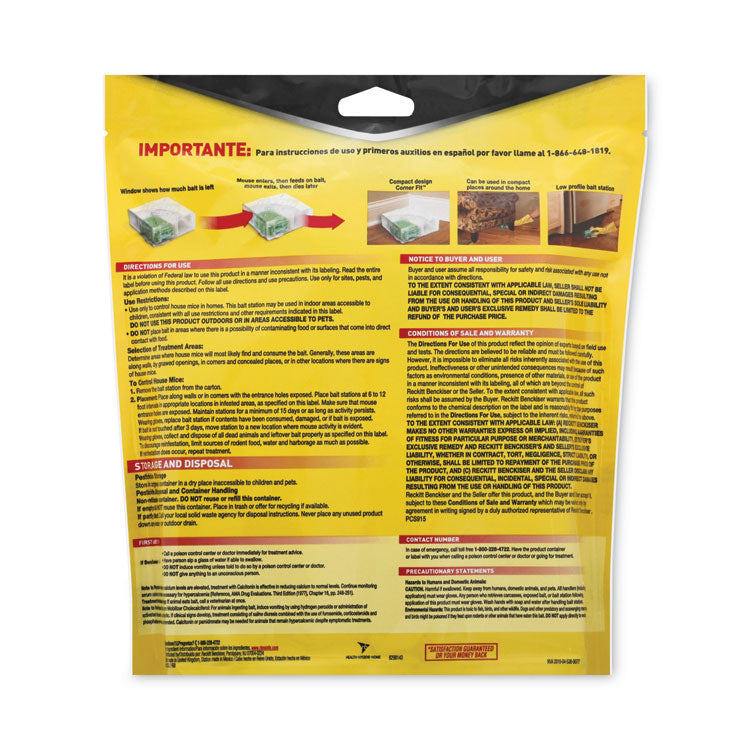 Disposable Bait Station, 3 x 3 x 1.25, 3 Bait Stations/Pack, 6 Packs/Carton