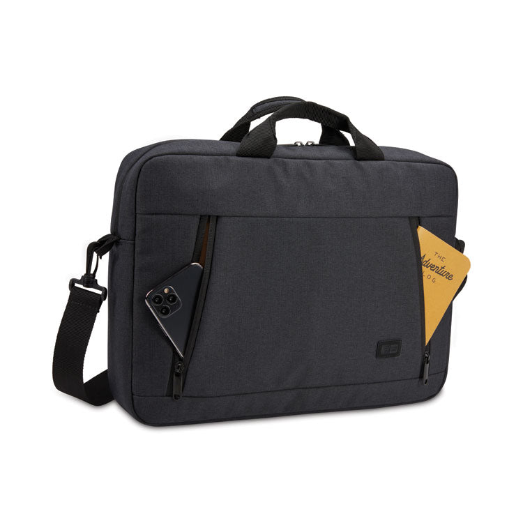Huxton 15.6" Laptop Attache, Fits Devices Up to 15.6", Polyester, 16.3 x 2.8 x 12.4, Black