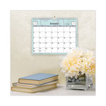 Rue Du Flore Wall Calendar, Floral Artwork, 11 x 8.75, White/Jade/Lavender Sheets, 12-Month (Jan to Dec): 2025