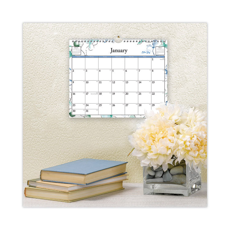 Lindley Wall Calendar, Floral Artwork, 11 x 8.75, White/Multicolor Sheets, 12-Month (Jan to Dec): 2025