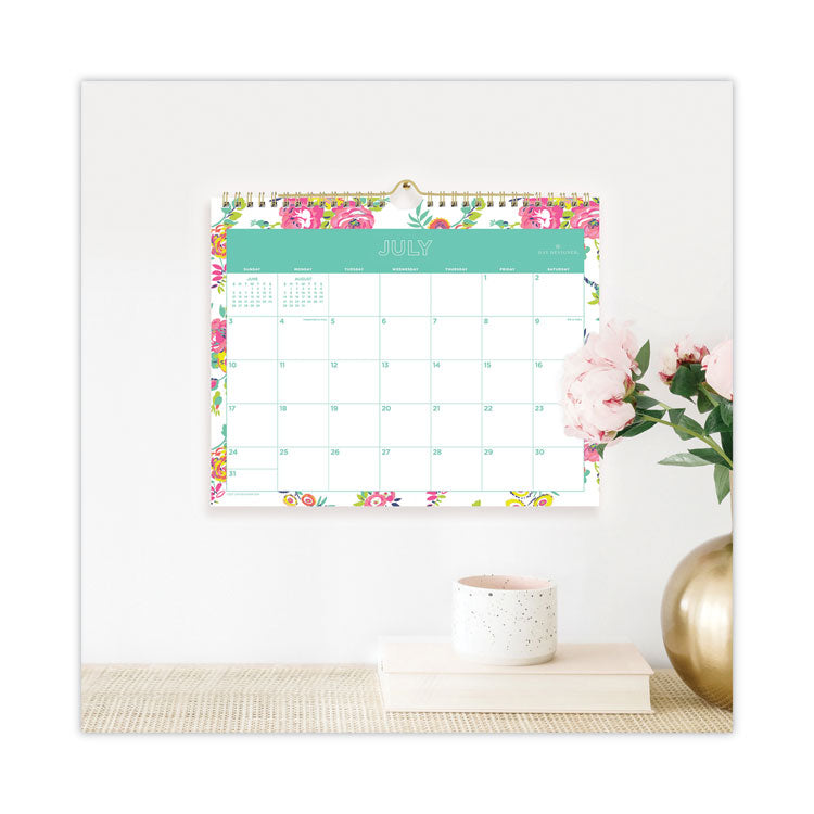 Day Designer Peyton Academic Wall Calendar, Floral Artwork, 11 x 8.75, White Sheets, 12-Month (July to June): 2025 to 2026