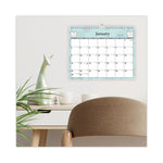 Rue Du Flore Wall Calendar, Floral Artwork, 11 x 8.75, White/Jade/Lavender Sheets, 12-Month (Jan to Dec): 2025