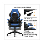 Vortex Bonded Leather Gaming Chair, Supports Up to 301 lbs, 17.9" to 21.6" Seat Height, Blue/Black, Black Base
