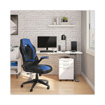 Vortex Bonded Leather Gaming Chair, Supports Up to 301 lbs, 17.9" to 21.6" Seat Height, Blue/Black, Black Base