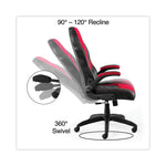 Vortex Bonded Leather Gaming Chair, Supports Up to 301 lbs, 17.9" to 21.6" Seat Height, Red/Black Back, Black Base