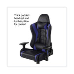 Vartan Bonded Leather Gaming Chair, Supports Up to 275 lbs, Blue/Black Seat, Blue/Black Back, Black Base