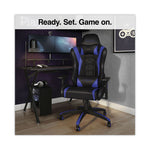 Vartan Bonded Leather Gaming Chair, Supports Up to 275 lbs, Blue/Black Seat, Blue/Black Back, Black Base