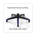 Vartan Bonded Leather Gaming Chair, Supports Up to 275 lbs, Blue/Black Seat, Blue/Black Back, Black Base