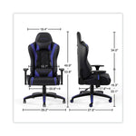 Vartan Bonded Leather Gaming Chair, Supports Up to 275 lbs, Blue/Black Seat, Blue/Black Back, Black Base