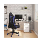 Vartan Bonded Leather Gaming Chair, Supports Up to 275 lbs, Blue/Black Seat, Blue/Black Back, Black Base