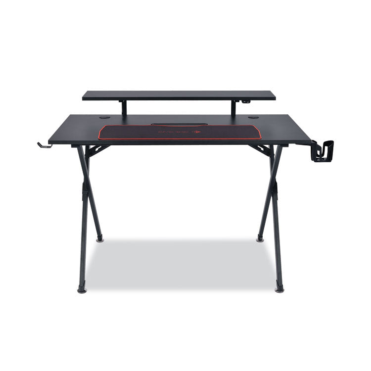 Vizon Gaming Desk with Raised Monitor Platform and Six-Color LED Lighting Strip, 47.2" x 26.6" x 35", Black