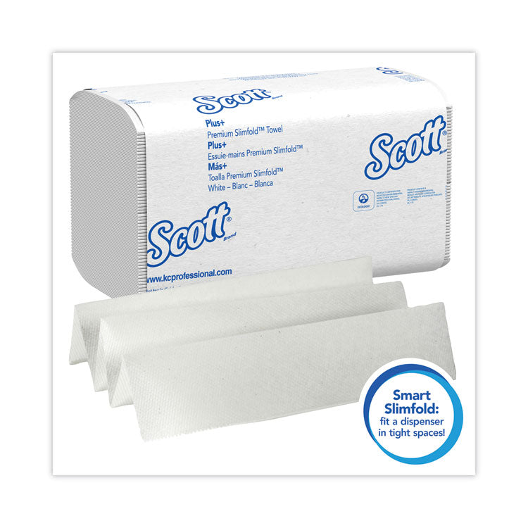 Slimfold Towels, 1-Ply, 7.5 x 11.6, White, 90/Pack, 24 Packs/Carton