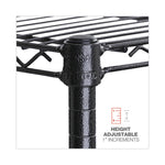 BA Plus Wire Shelving Kit, Four-Shelf, 72w x 24d x 72h, Black Anthracite Plus