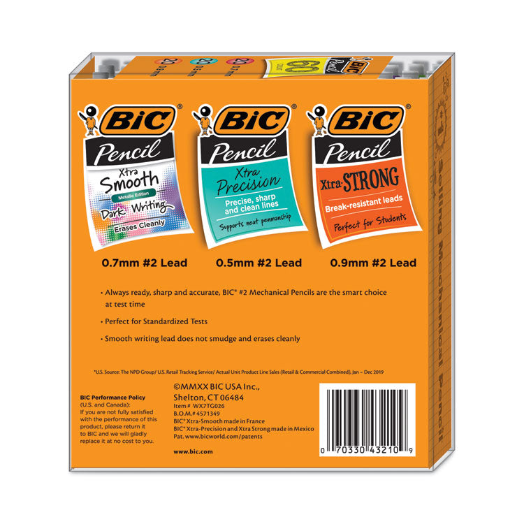 Mechanical Pencil Variety Pack, Assorted Graphite Diameters, HB (#2), Black Lead, Assorted Barrel Colors, 60/Pack