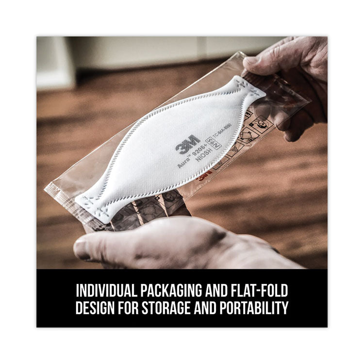 Aura Particulate Respirator 9205+, N95, One Size Fits All, 20/Pack