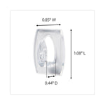 Mini Hooks, Small, Plastic, Clear, 0.5 lb Capacity,  30 Hooks and 32 Strips/Pack