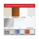 Small Wire Hooks, Small, Plastic/Metal, Clear, 0.5 lb Capacity, Clear, 15 Hooks and 20 Strips/Pack