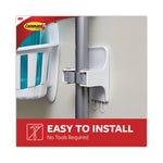 Broom Gripper, 3.12w x 1.85d x 3.34h, White/Gray, 3 Grippers/6 Strips