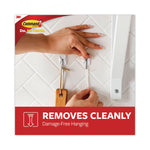 Small Wire Hooks, Small, Plastic/Metal, White, 0.5 lb Capacity, 22 Hooks and 24 Strips/Pack