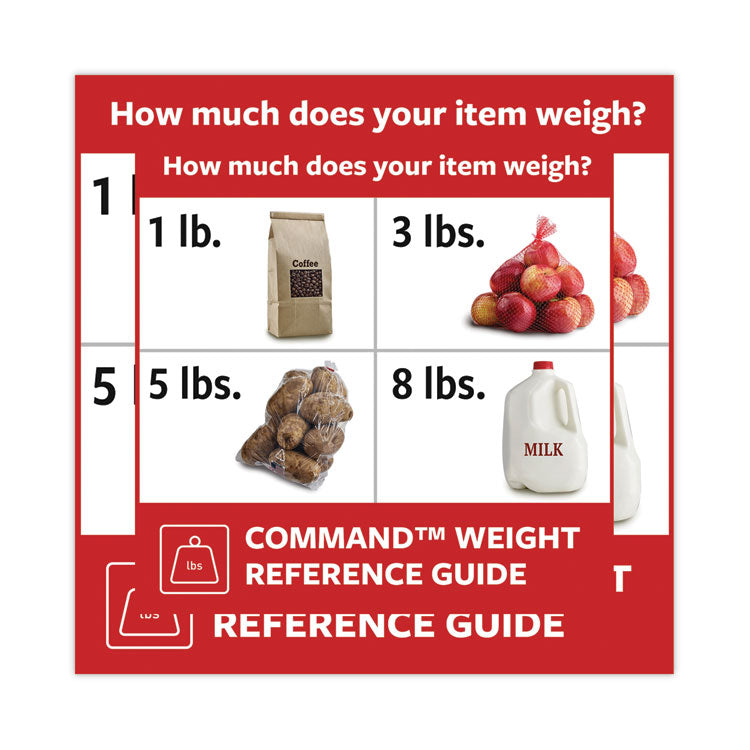 Small Wire Hooks, Small, Plastic/Metal, White, 0.5 lb Capacity, 22 Hooks and 24 Strips/Pack