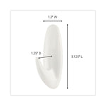 Designer Hooks, Medium, Plastic, White, 3 lb Capacity, 13 Hooks and 16 Strips/Pack