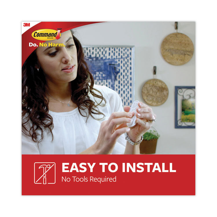 Designer Hooks, Medium, Plastic, White, 3 lb Capacity, 13 Hooks and 16 Strips/Pack