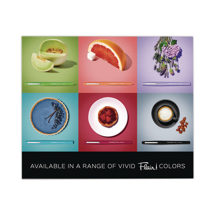 Flair Scented Felt Tip Porous Point Pen, Stick, Medium 0.7 mm, Sunday Brunch Scents, Assorted Ink and Barrel Colors, 6/Pack