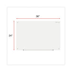 Frameless Glass Marker Board, 36" x 24", White Surface