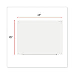 Frameless Glass Marker Board, 48" x 36", White Surface