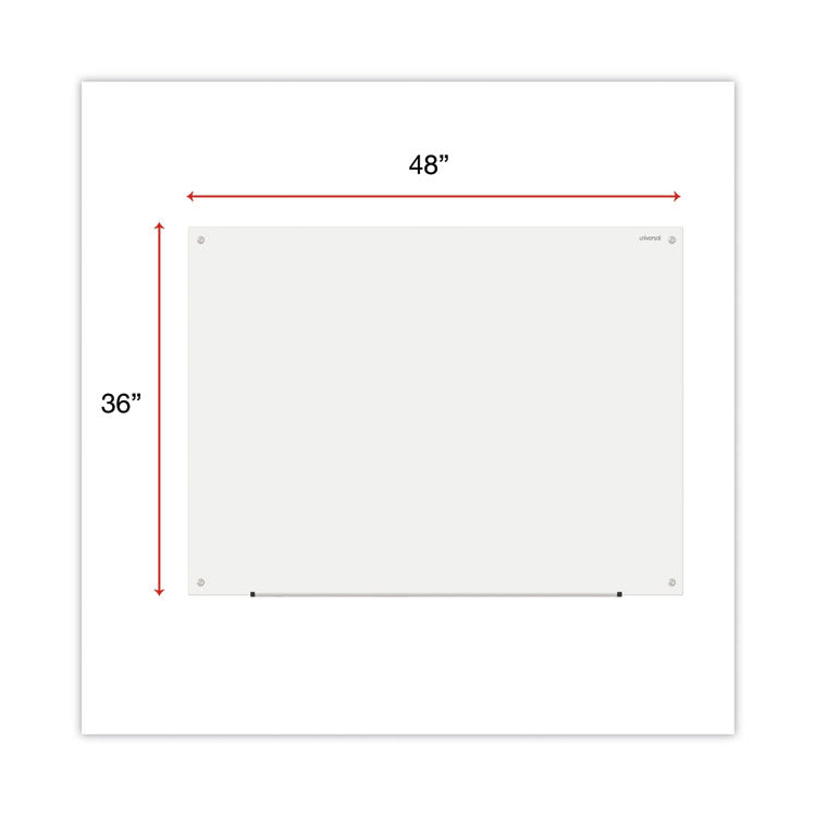 Frameless Glass Marker Board, 48" x 36", White Surface