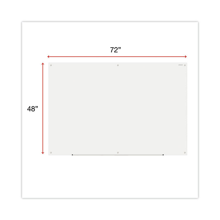 Frameless Glass Marker Board, 72" x 48", White Surface