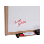 Deluxe Melamine Dry Erase Board, 36" x 24", White Surface, Oak Finished Fiberboard (MDF) Frame