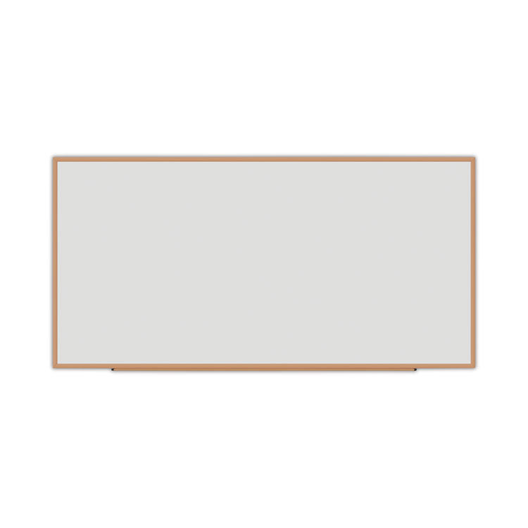 Deluxe Melamine Dry Erase Board, 96" x 48", White Surface, Oak Finished Fiberboard (MDF) Frame